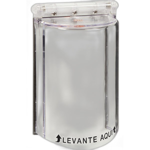 STI STI-6518-ES Bopper Stopper®  with Spring Loaded Hinge - Clear, Spanish Wording