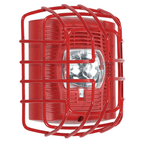 STI STI-9705-R TCP/IP Horn Strobe Speaker Controller front view with mounted bracket