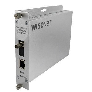 Hanwha TMC-FSTM1POEM-A Fiber Optic Media Converter