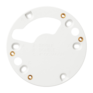 SBD-110GP Hanwha mount plate detail showing bracket construction and hardware
