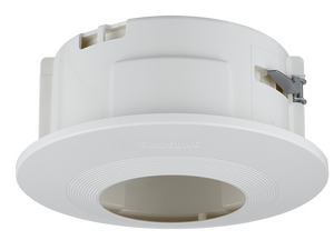 Hanwha SHD-3000F4 in-ceiling flush mount security camera with white dome design
