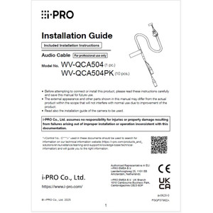 i-PRO WV-QCA504PK I/O Audio Cable 10-Pack