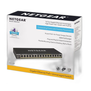 NETGEAR GS316PP-100NAS 16-Port Gigabit PoE+ Desktop Switch