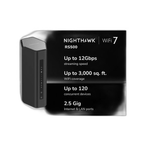 NETGEAR 3PT Nighthawk WIFI 7 BE12000 Rout - RS500-100NAS