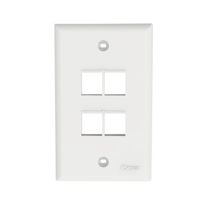 Panduit NK4FNWH 4-Port Keystone Faceplate