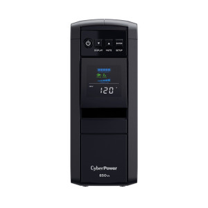CyberPower 850VA CP PFC UPS Pure Sinewave;10 OUT 15A LCD AVR RJ11/45/COAX 3YR