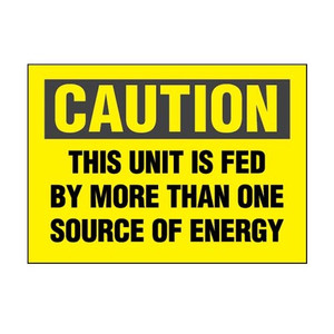 Panduit PPS0305C174A Multi-Source Caution Sign 3.5×5" 100pk