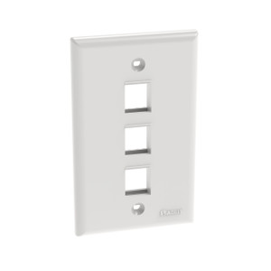 Panduit NK3FNWH 3-Port Keystone Faceplate