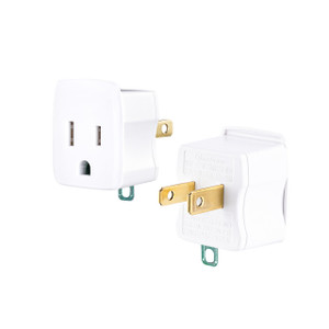 CyberPower 3-PRONG to 2-PRONG Plug Adapter 2-PACK Polarized Grounding Converter 