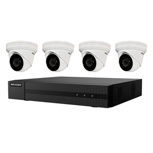 Hikvision EKI-K41T44 4MP turret IP camera kit with 4-channel NVR system