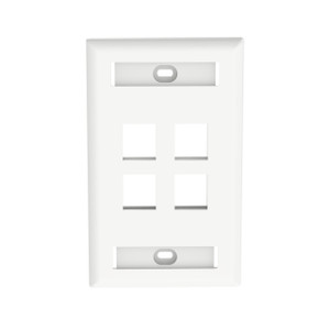 Panduit NK4FWHY NetKey Gang Flush Mount Faceplate LBL WHT