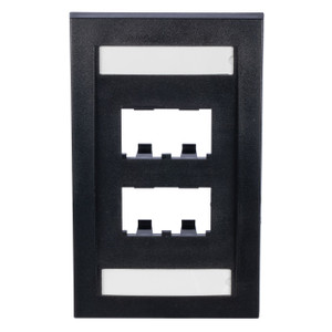 Panduit Faceplate 4PT SGL Gang BLK
