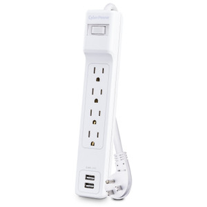 CyberPower P403URC1 - Surge Protector - 125 V - Circuit Breaker - 15A - 4 NEMA 5-15R - WHI