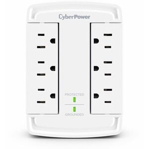 Cyberpower CSB6WS Surge, 5-15P Input, Wall TAP, White - 6 - NEMA 5-15R Output -
