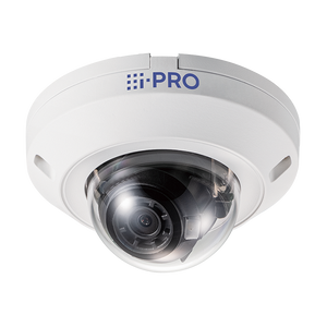 i-PRO WV-U2130LA 2MP wide-angle indoor fixed dome IP camera with white finish and mounting bracket