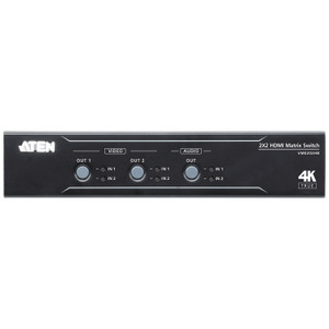 ATEN 2X2 True 4K HDMI Matrix Switch With Audio De-embedder