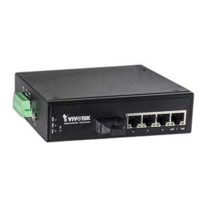 Vivotek AW-IHT-0502 Industrial 4-Port PoE+ Media Converter