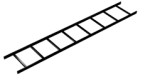 Middle Atlantic Cable Ladder Runway 12in. W X 6ft. L Steel Black Powder Coat Finish - CLB-6