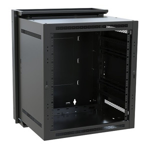 Middle Atlantic 12 Space (21in. ) Sectional Wallrack fits 20in. Deep Equip DWR Series Steel Textured Black Powder Coat Finish
