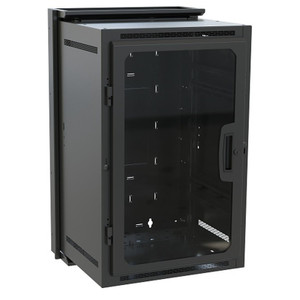 Middle Atlantic 18 Space (31 1/2in. ) Data Wallrack with Plexi Door Fits 15in. Deep Equipment Steel Textured Black Powder Coat Finish