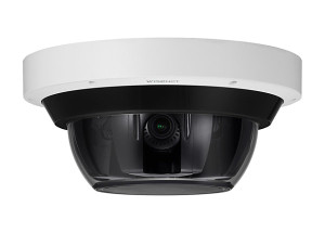 Hanwha PNM-9084RQZ1 multi-sensor camera front view showing lens and housing design