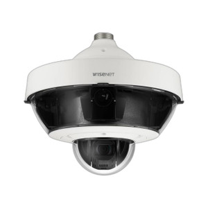 Hanwha PNM-9322VQP PTZ IP camera lens and pan-tilt-zoom mechanism detail
