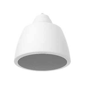 Hanwha SPA-P100W white IP pendant speaker for security systems and surveillance installations