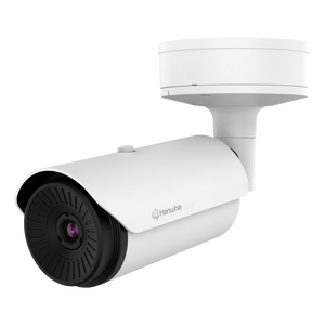 Hanwha TNO-3030T QVGA thermal bullet IP camera front view with lens detail