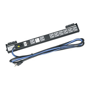 Middle Atlantic 8 Outlet Single 15 AMP Circuit Slim Power Strip with 9ft. Cord Shelf Mount