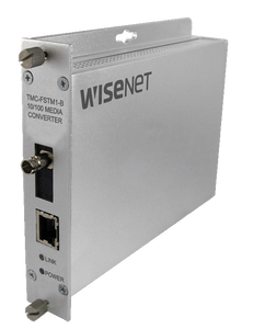Hanwha TMC-FSCS1S-B 100M media converter for fiber optic surveillance network installations