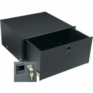 Middle Atlantic 5 Space Heavy-Duty Drawer with Lock Textured Black Powder Coat Finish