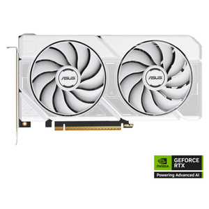 ASUS DUAL-RTX5060-O8G-WHITE Dual GeForce RTX 5060 White OC Edition combines powerful thermal performance with broad compatibility. Advanced cooling solutions from flagship graphics cards including two Axial-tech fans for optimizing airflow