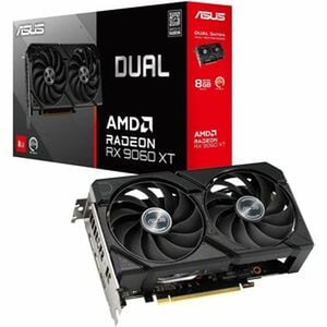 ASUS DUAL-RX9060XT-8G Dual Radeon RX 9060 XT 8GB GDDR6 Graphics Card (PCIe 5.0, HDMI 2.1b, DisplayPort 2.1a, 2.5 slot design, Axial tech fan design, 0dB technology, and more)