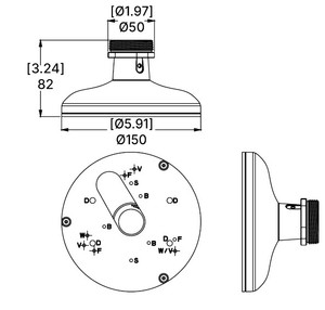 SRXV2-PDCP-1001 Pelco outdoor adapter installation angle side view