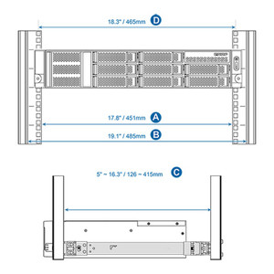 QNAP Rail KIT Support Rack-post 4.96 16.34 (126 - RAIL-S01