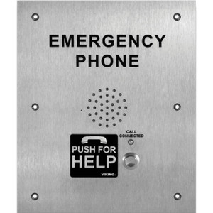 VoIP Yellow Assistance Tower Phone with High Power LED Strobe/Beacon  Dialer  Voice Announcer  Surface Mount Only with Enhanced Weather Protection (EWP)