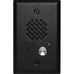 Textured Black Entry Phone with Automatic Disconnect and Blue LED  Flush Mounts in Single Gang Box or Surface Mount with an Optional VE-3x5