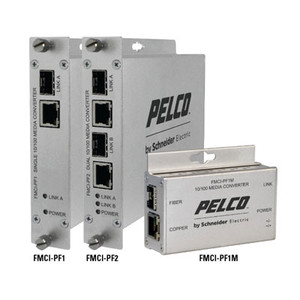 Pelco FMCI-PF2 dual-channel SFP fiber media converter front view