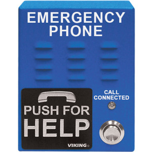 ADA Compliant Emergency Phone with Dialer and Voice Announcer  Blue with in. in. Emergency Phonein. in. Verbiage  Surface Mount Only