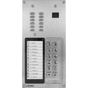 12 Button Apartment Entry Phone with Built-In Door Strike Relay and Color Video Camera  Flush Mount or Surface Mount with an Optional VE-5x10 with Enhanced Weather Protection (EWP)