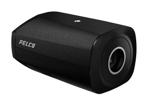 Pelco SRXE4P-4-IBX-1 4MP enterprise box camera front view with lens