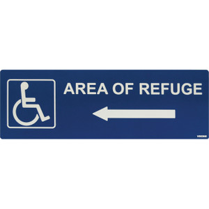 Blue Left Arrow Directional Sign (To be Placed Next to Exit Doors without Area of Refuge)