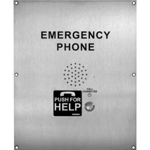VoIP ADA Compliant Stainless Steel Emergency Phone with Dialer and Voice Announcer  Flush Mount Only