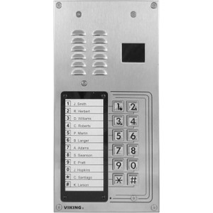 12 Button Apartment Entry Phone with Built-In Door Strike Relay and Proximity Card Reader  Flush Mount with the included Rough-In Box or Surface Mount with an Optional VE-5x10