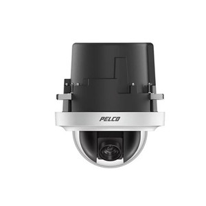 Pelco P2230L-EW0 2MP professional surveillance PTZ camera side angle mounted configuration