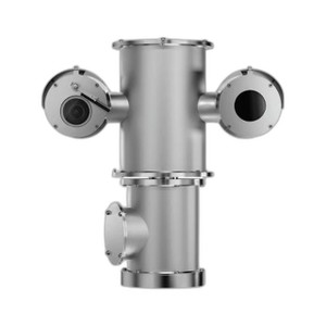 Pelco ESCE1-2X40V24-RLU-1 2MP Bispectral PTZ Camera front view with pan-tilt-zoom lens