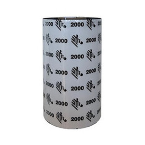 Zebra Wax Ribbon 110mmx300m (4.33inx984ft) 2000; Custom Notched 25mm core 24/box - 02000GT11030