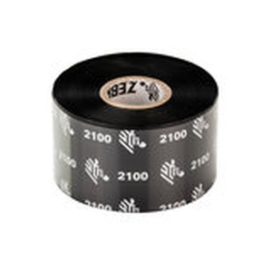 Zebra Wax Ribbon 60mmx450m (2.36inx1476ft) 2100; High Performance 25mm core 12/box - 02100BK06045