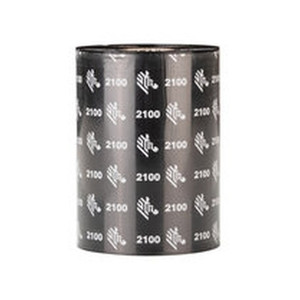 Zebra Wax Ribbon 110mmx600m 2100; High Performance Wax 25mm core 10/box - 02100BK11060