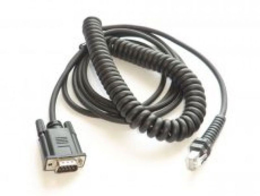 Datalogic CAB-456 RS-232 coiled cable 3.6m black connector industrial